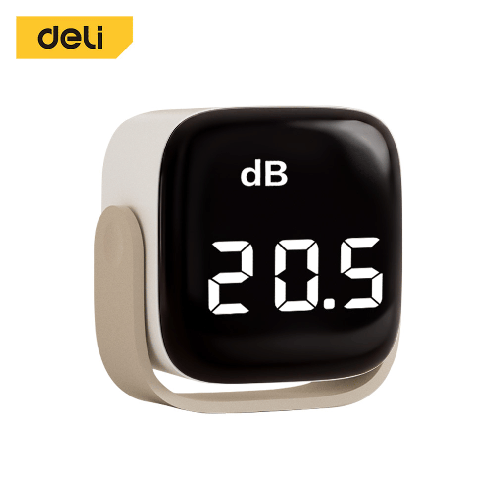 เครื่องวัดอุณหภูมิ+เสียง DELI EHN3303-WH-01 สีขาว_0